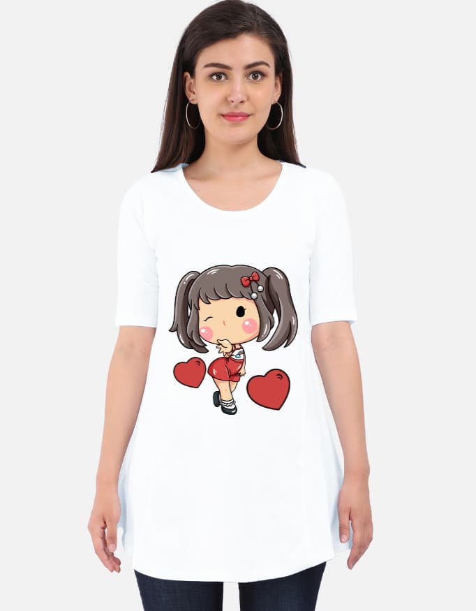 Maternity Dress Cute Girl Print