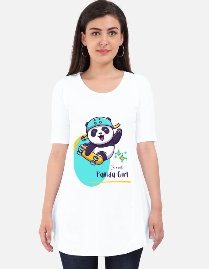 Maternity Dress Panda Girl Print Front