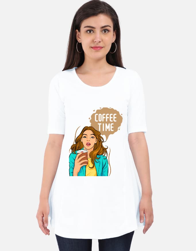 Maternity Dress Coffee Time Print Front