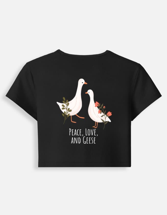 Baby Tee Peace Love Bird Print