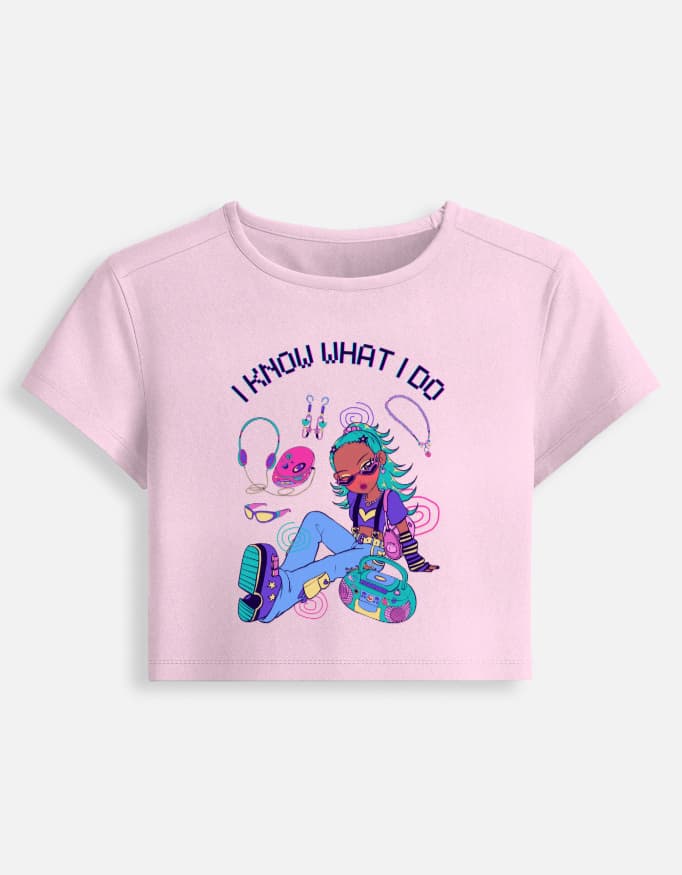 Baby Tee DJ Print Front