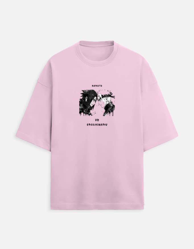 Terry Oversized Tee Naruto and Oichimaru Front Print