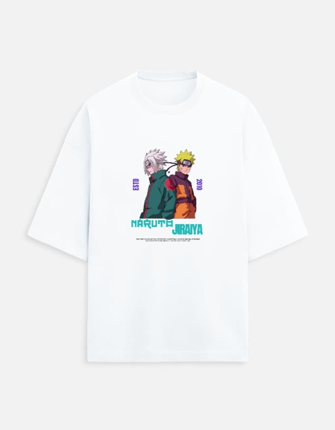 Terry Oversized Tee Naruto and Jirya Front Print
