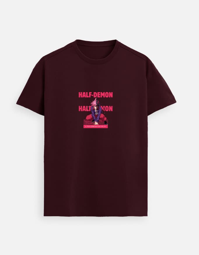 Supima T-Shirt Demon Anime Front Print