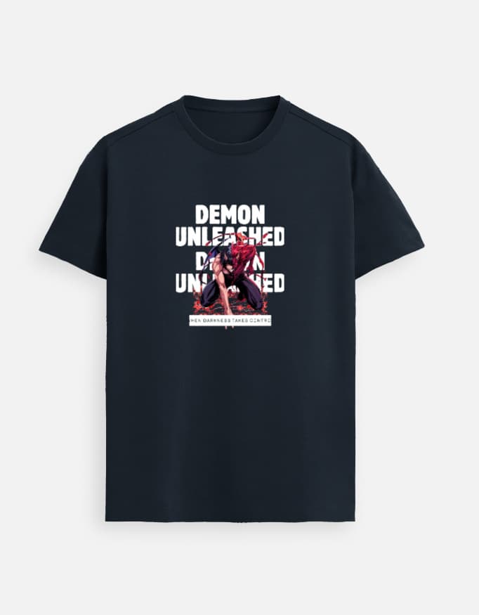 Supima T-Shirt Demon Anime Front Print