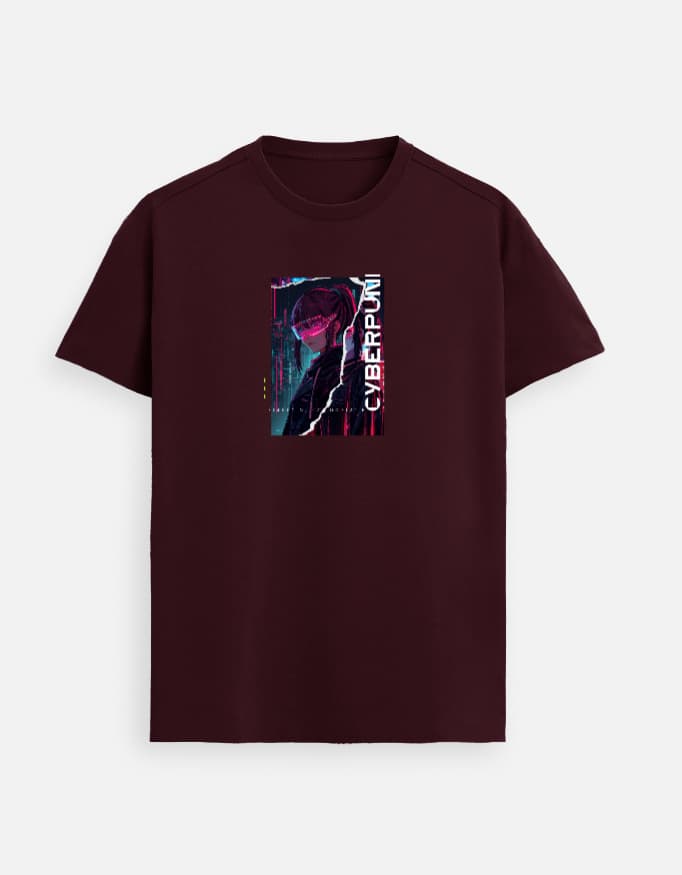 Unisex Supima T-Shirt Cyber Girl Front Print