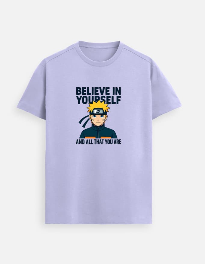 Supima T-Shirt Naruto Belive In Your Self Front Print